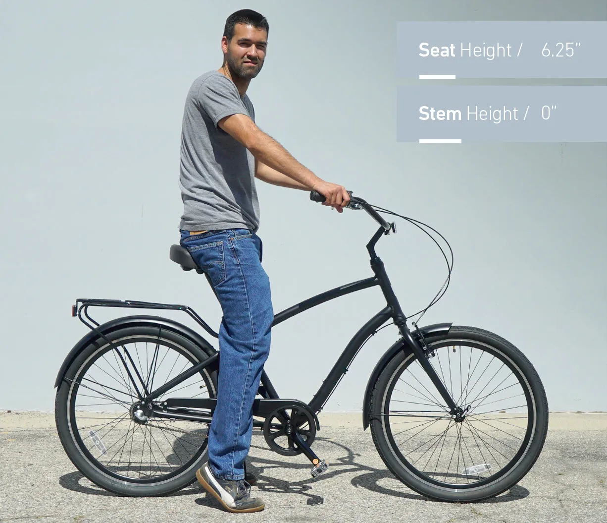 sixthreezero EVRYjourney Deluxe Men's 26" 7 Speed Hybrid Cruiser Bicycle w/ Integrated Lock, Basket, Light