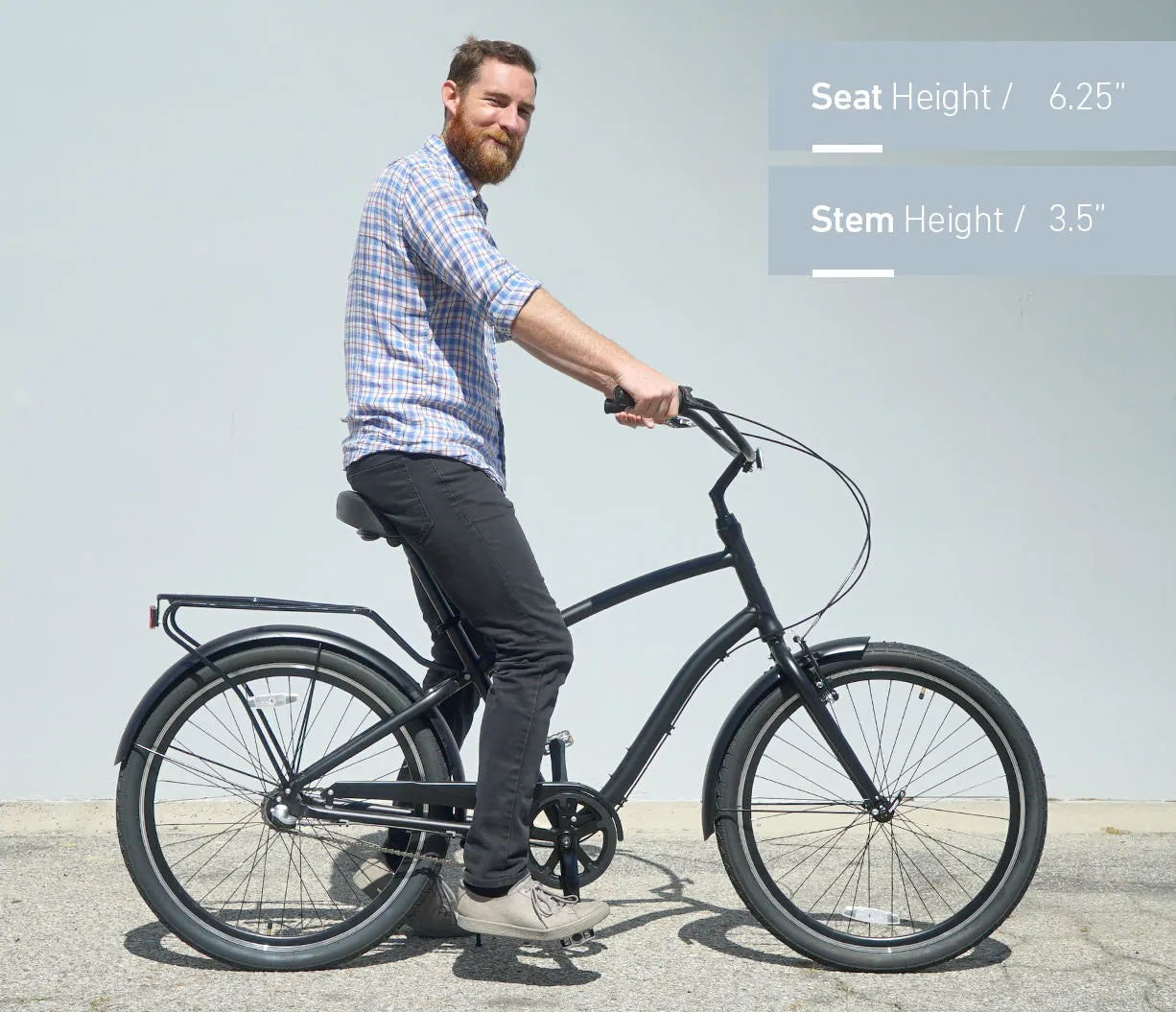sixthreezero EVRYjourney Deluxe Men's 26" 7 Speed Hybrid Cruiser Bicycle w/ Integrated Lock, Basket, Light