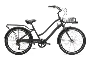 sixthreezero EVRYjourney Deluxe Men's 26" 7 Speed Hybrid Cruiser Bicycle w/ Integrated Lock, Basket, Light