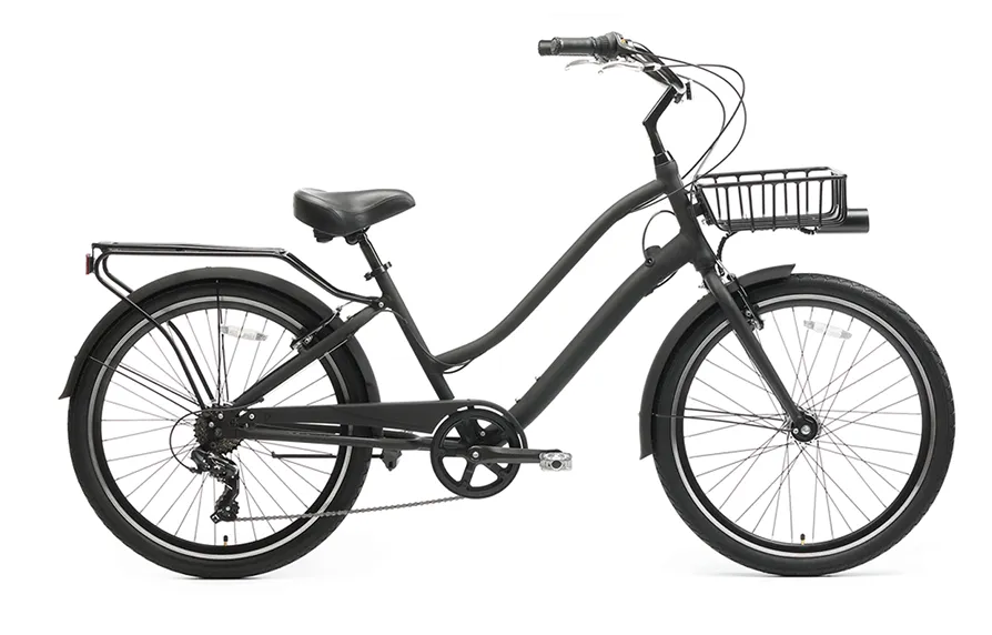 sixthreezero EVRYjourney Deluxe Men's 26" 7 Speed Hybrid Cruiser Bicycle w/ Integrated Lock, Basket, Light