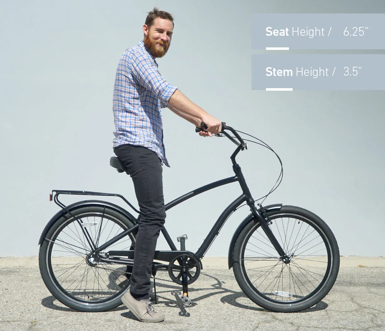 sixthreezero EVRYjourney Deluxe Men's 26" 7 Speed Hybrid Cruiser Bicycle w/ Integrated Lock, Basket, Light