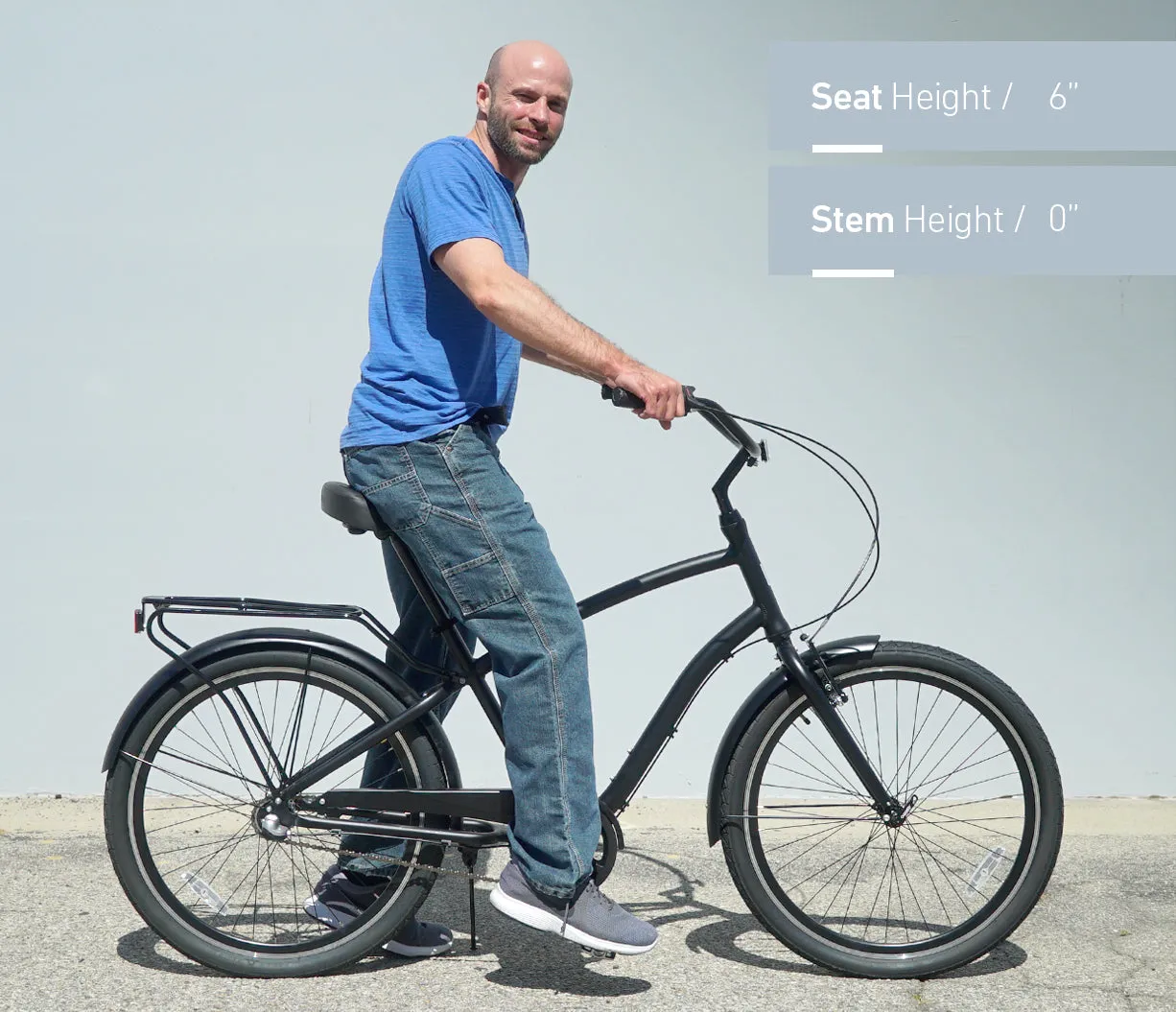 sixthreezero EVRYjourney Deluxe Men's 26" 7 Speed Hybrid Cruiser Bicycle w/ Integrated Lock, Basket, Light