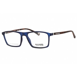 Skechers Men's Eyeglasses - Matte Blue Plastic Rectangular Full Rim Frame | SE3302 091