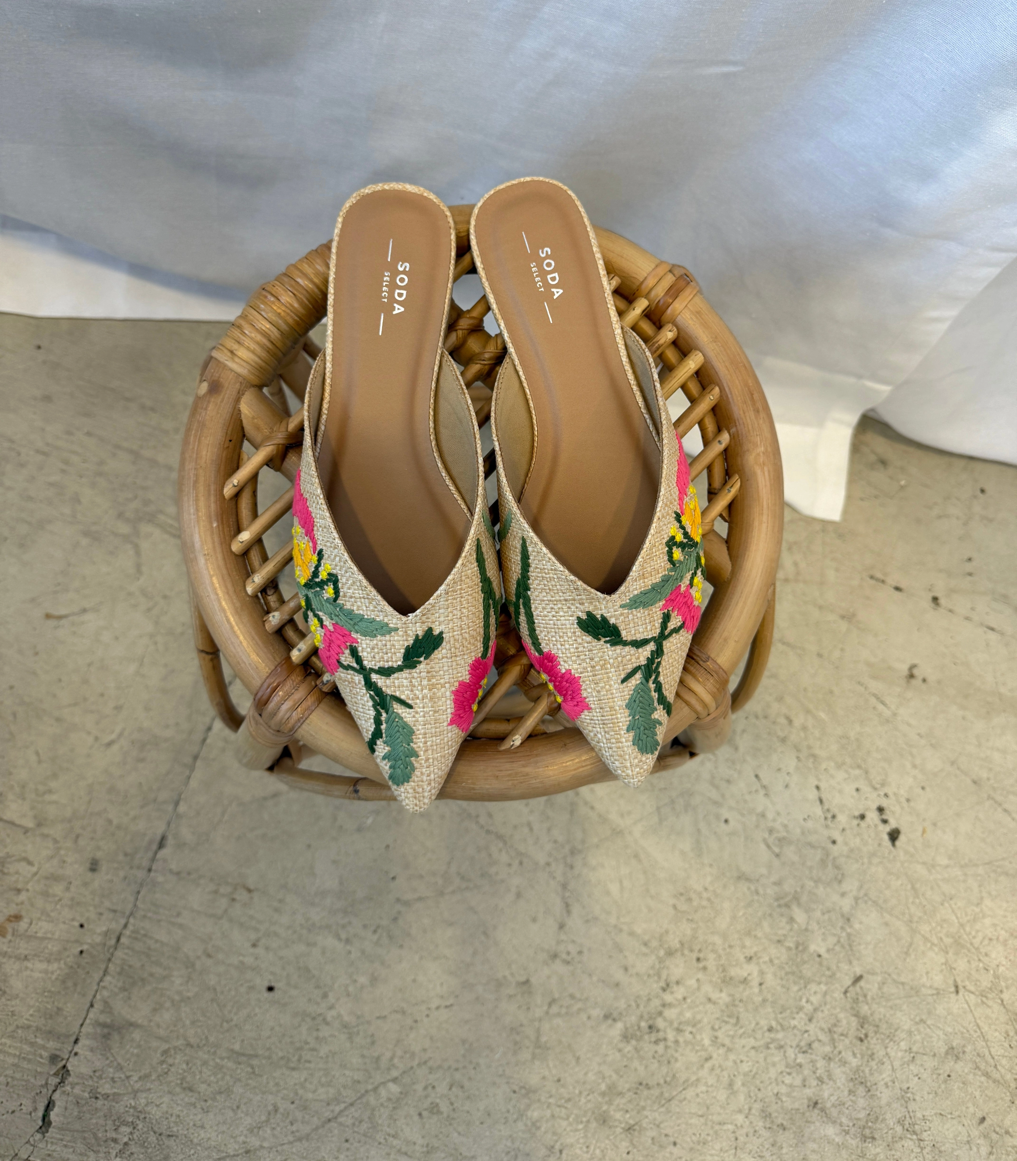 Soda Poise Flat Floral Mule