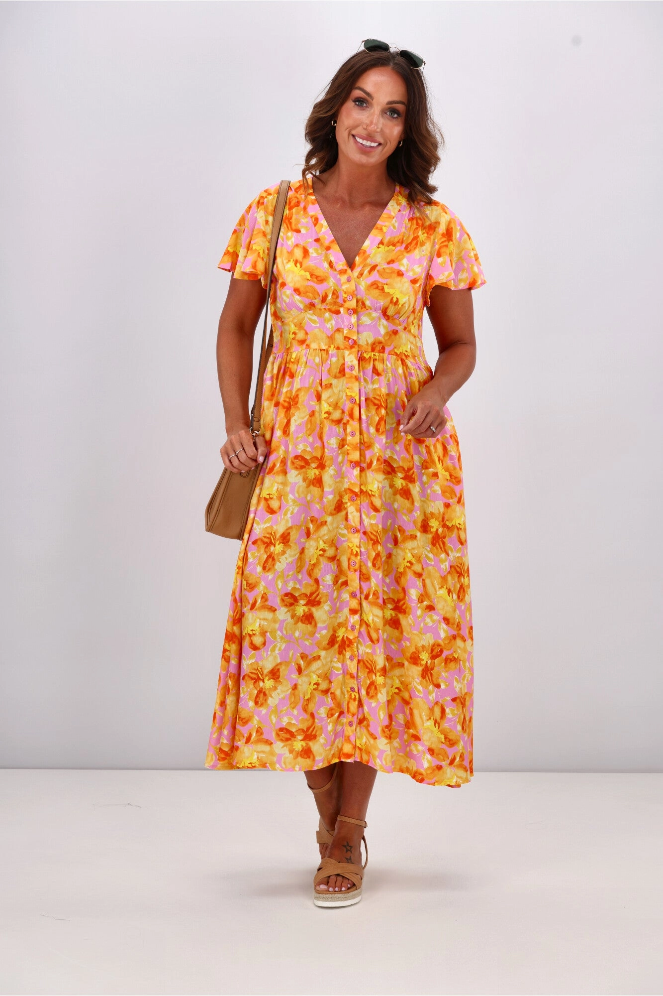 Sunday Boho Katelyn Dress Pink Floral