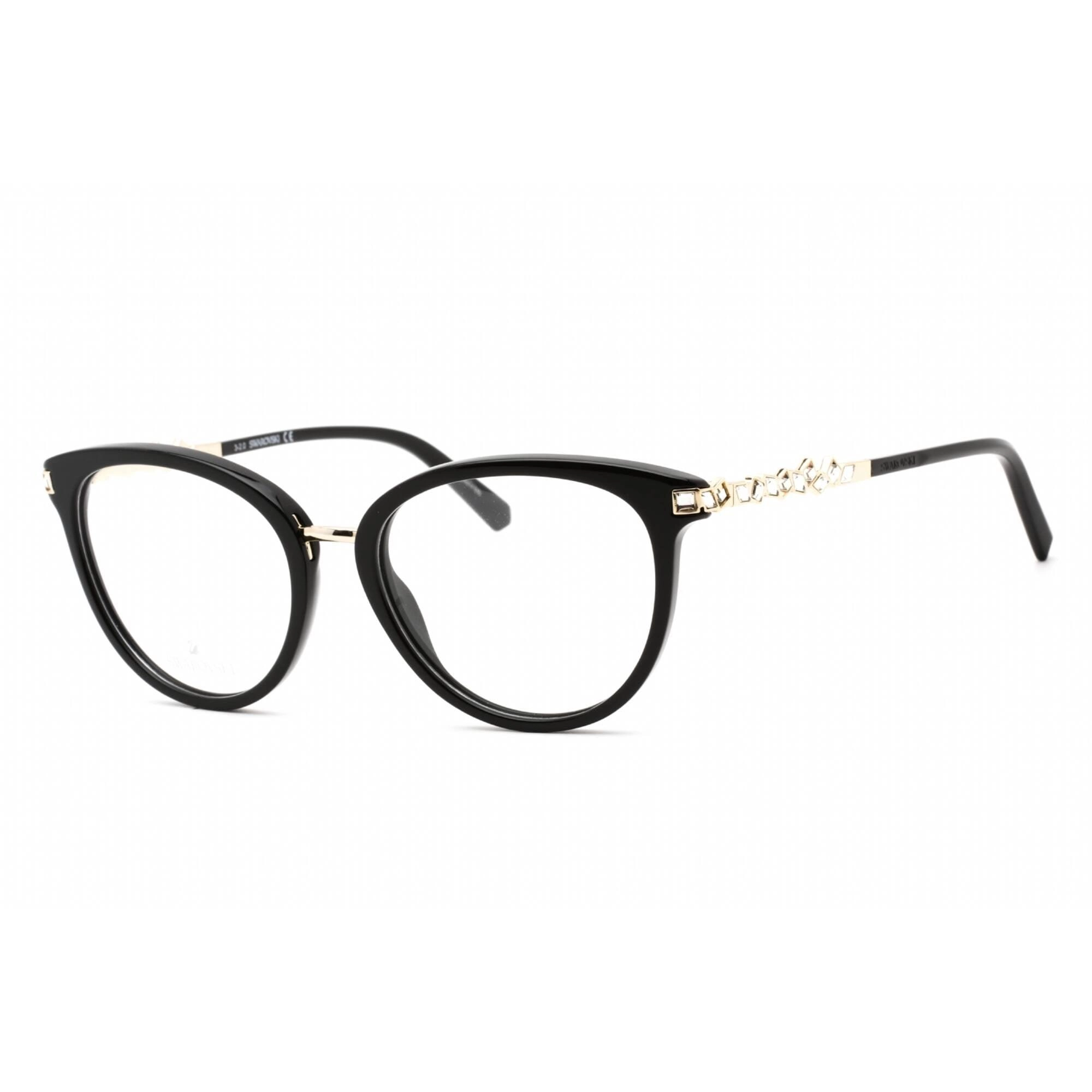 Swarovski Men's Eyeglasses - Clear Lens Cat Eye Shape Black Plastic Frame | SK5344 001