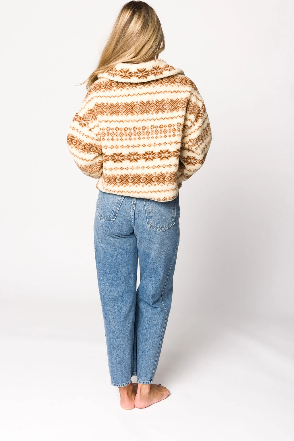 Sylvie Printed Fleece Jacket in Cream