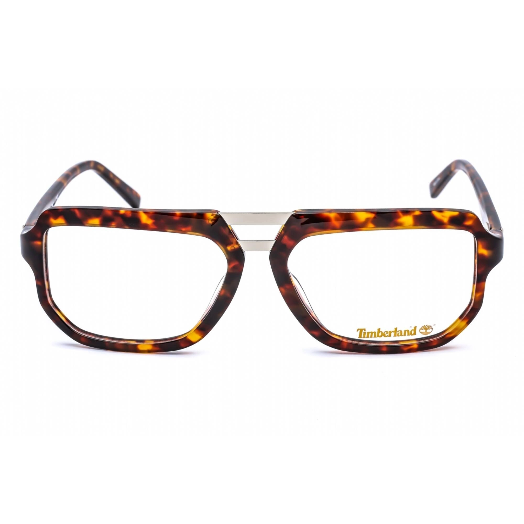 Timberland Men's Eyeglasses - Dark Havana Plastic Aviator Shape Frame | TB1646 052