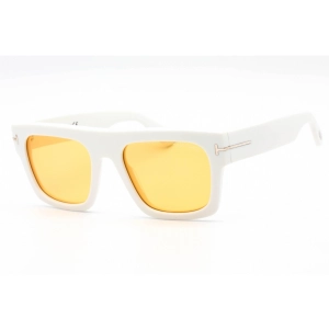 Tom Ford Men's Sunglasses - Ivory Plastic Square Shape Frame Brown Lens | FT0711 25E