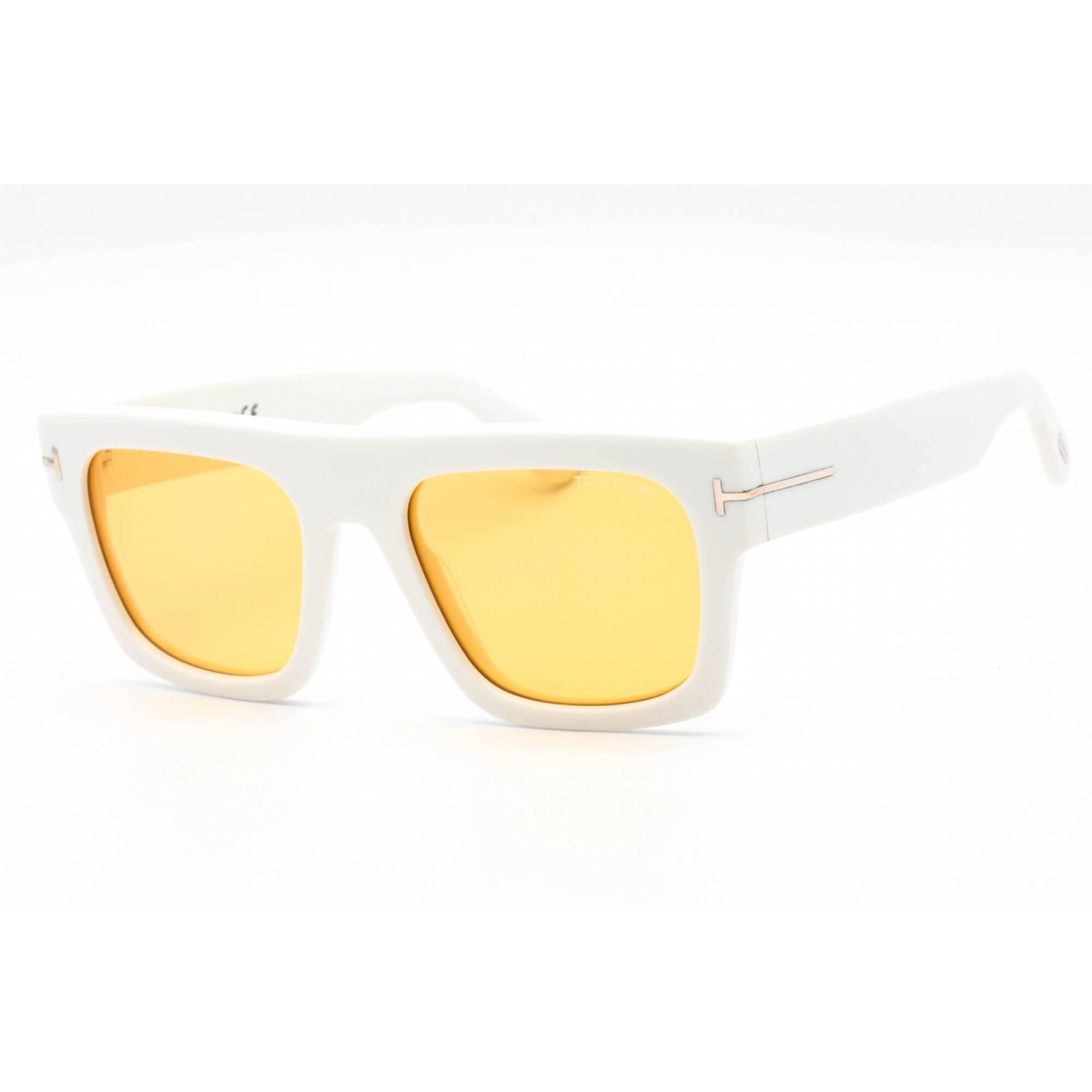 Tom Ford Men's Sunglasses - Ivory Plastic Square Shape Frame Brown Lens | FT0711 25E