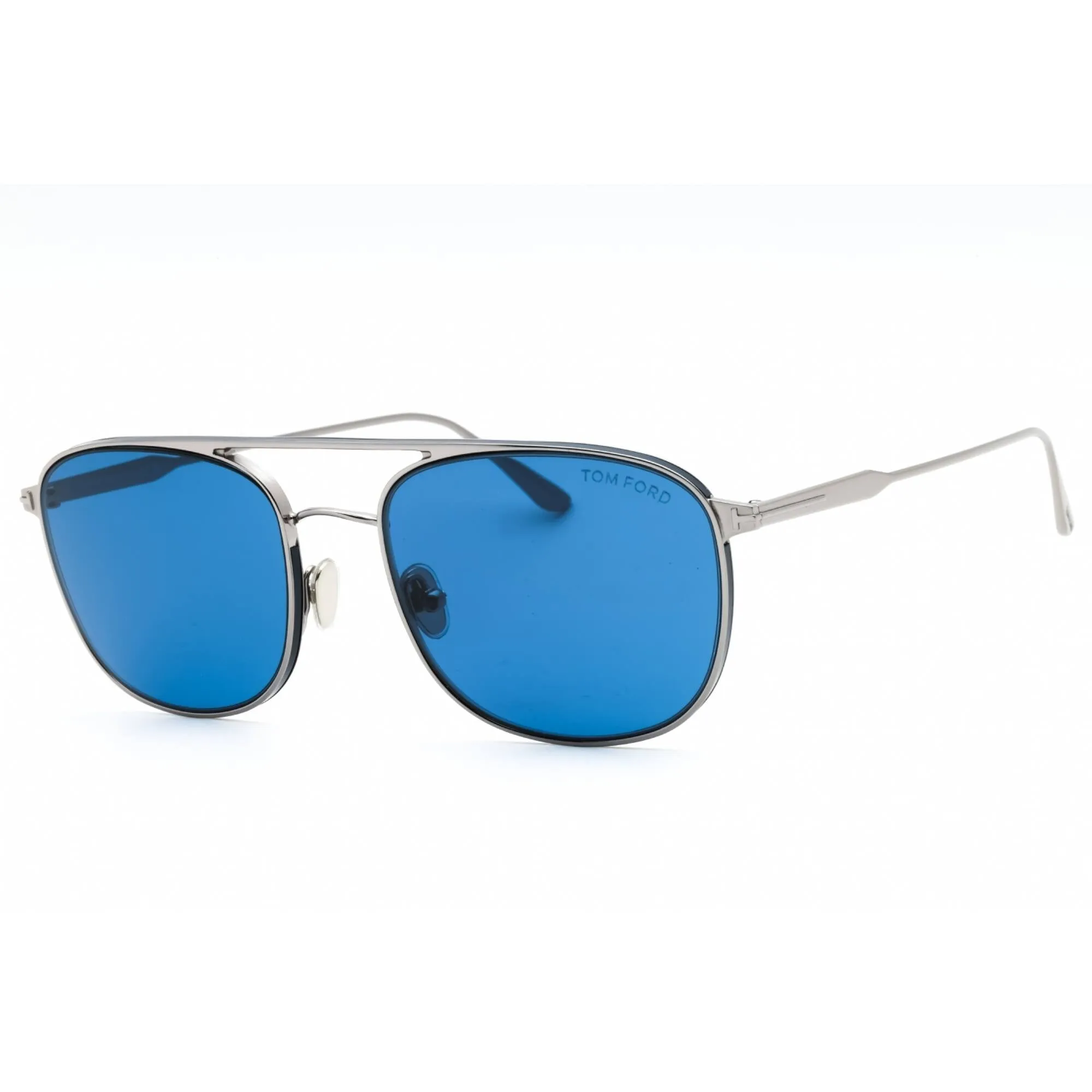 Tom Ford Men's Sunglasses - Shiny Light Ruthenium Metal Navigator Frame | FT0827 14V
