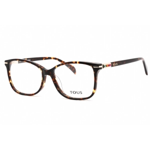 Tous Men's Eyeglasses - Full Rim Shiny Havana Plastic Rectangular Frame | VTOB11S 0714