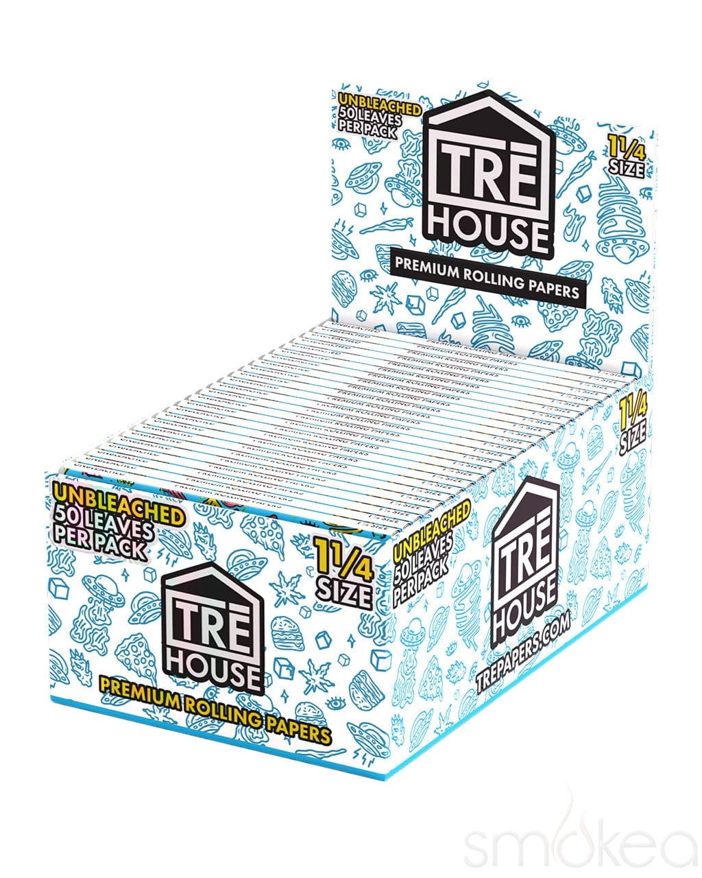 TRĒ House 1 1/4 Premium Unbleached Rolling Papers