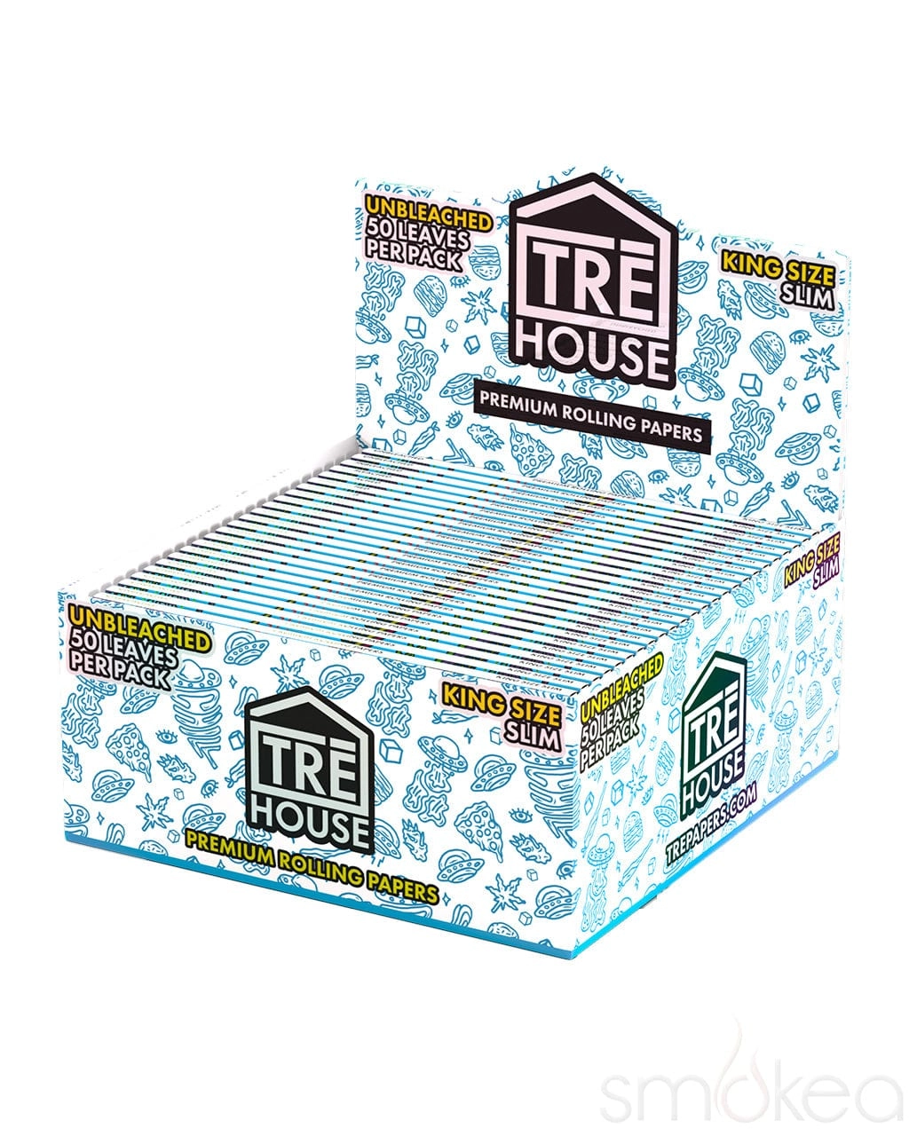 TRĒ House King Size Slim Premium Unbleached Rolling Papers
