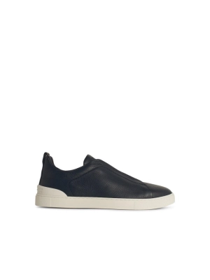 'Triple' Blue Leather Sneakers