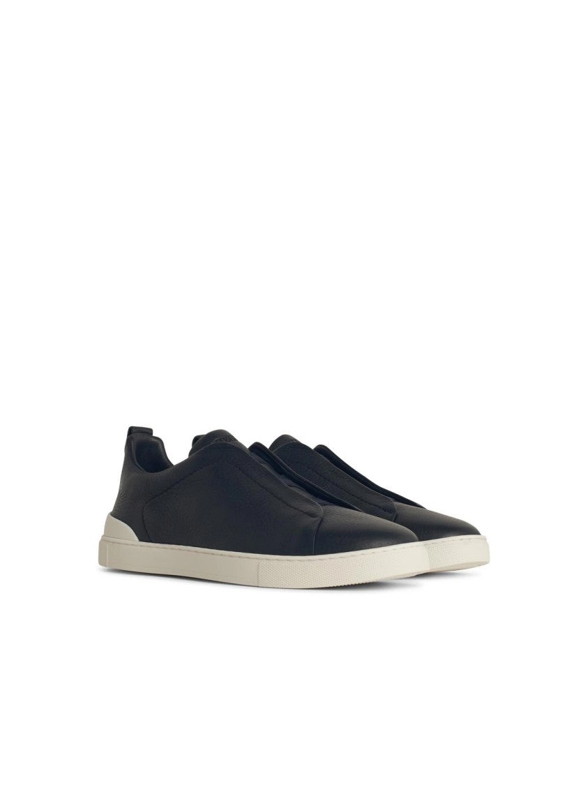 'Triple' Blue Leather Sneakers