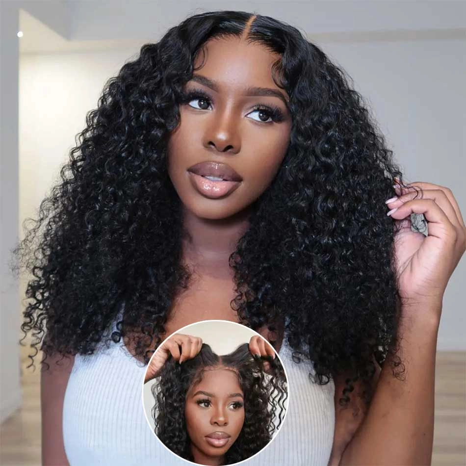 Tuneful Big Curly 250% Density Double Drawn Jerry Curly Fluffy Bouncy Wigs