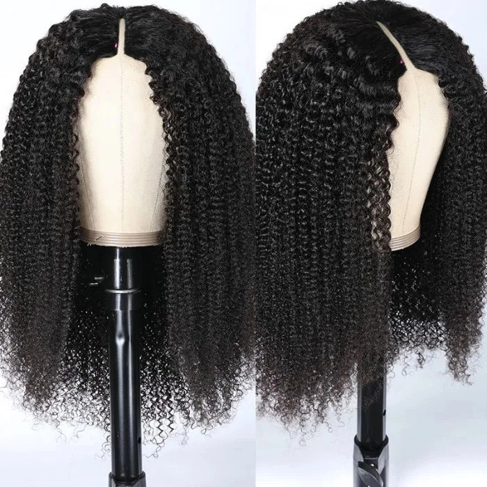 Tuneful Kinky Curly No Lace No Glue V Part Wig Affordable Wigs For Women Beginner Friendly Wear and Go