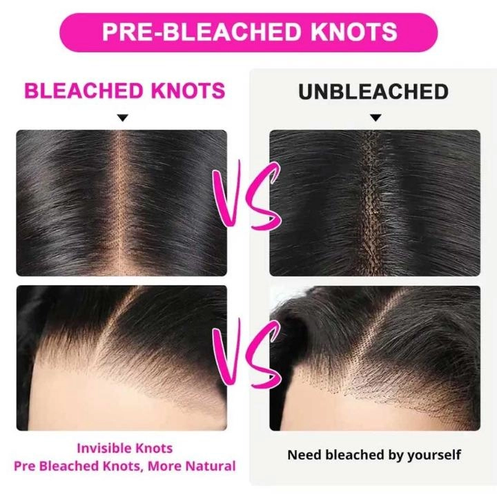 Tuneful Ready To Wear Glueless 6x4 Pre-Bleached Pre-Cut Pre-Plucked Lace 13x6 Lace Front Human Hair Straight Wigs