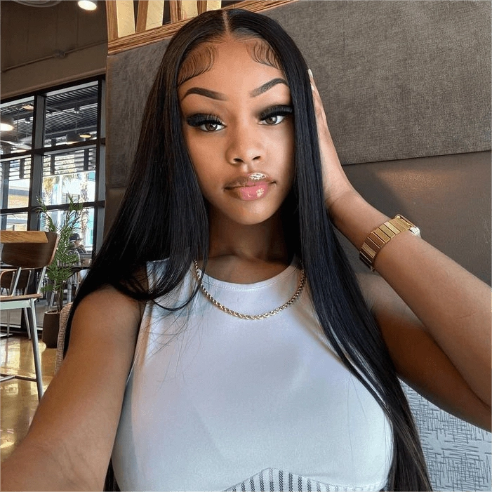Tuneful Ready To Wear Glueless 6x4 Pre-Bleached Pre-Cut Pre-Plucked Lace 13x6 Lace Front Human Hair Straight Wigs