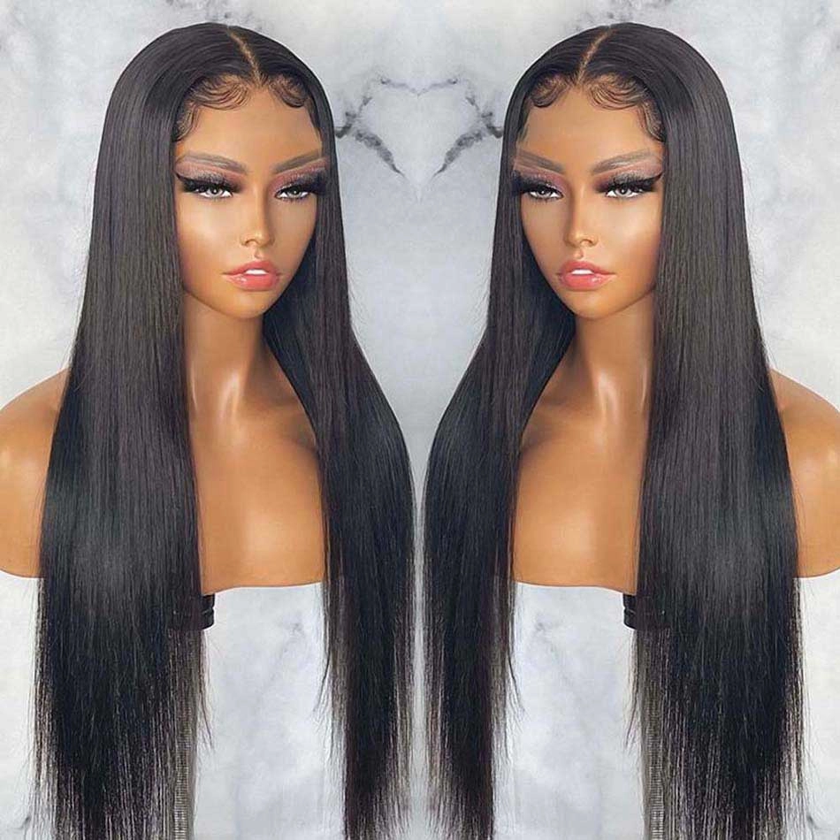 Tuneful Ready To Wear Glueless 6x4 Pre-Bleached Pre-Cut Pre-Plucked Lace 13x6 Lace Front Human Hair Straight Wigs