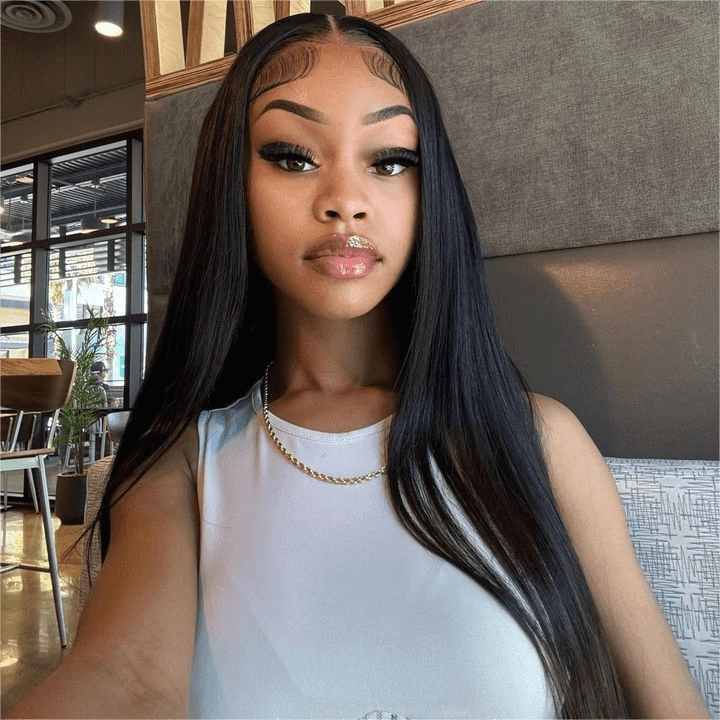 Tuneful Ready To Wear Glueless 6x4 Pre-Bleached Pre-Cut Pre-Plucked Lace 13x6 Lace Front Human Hair Straight Wigs