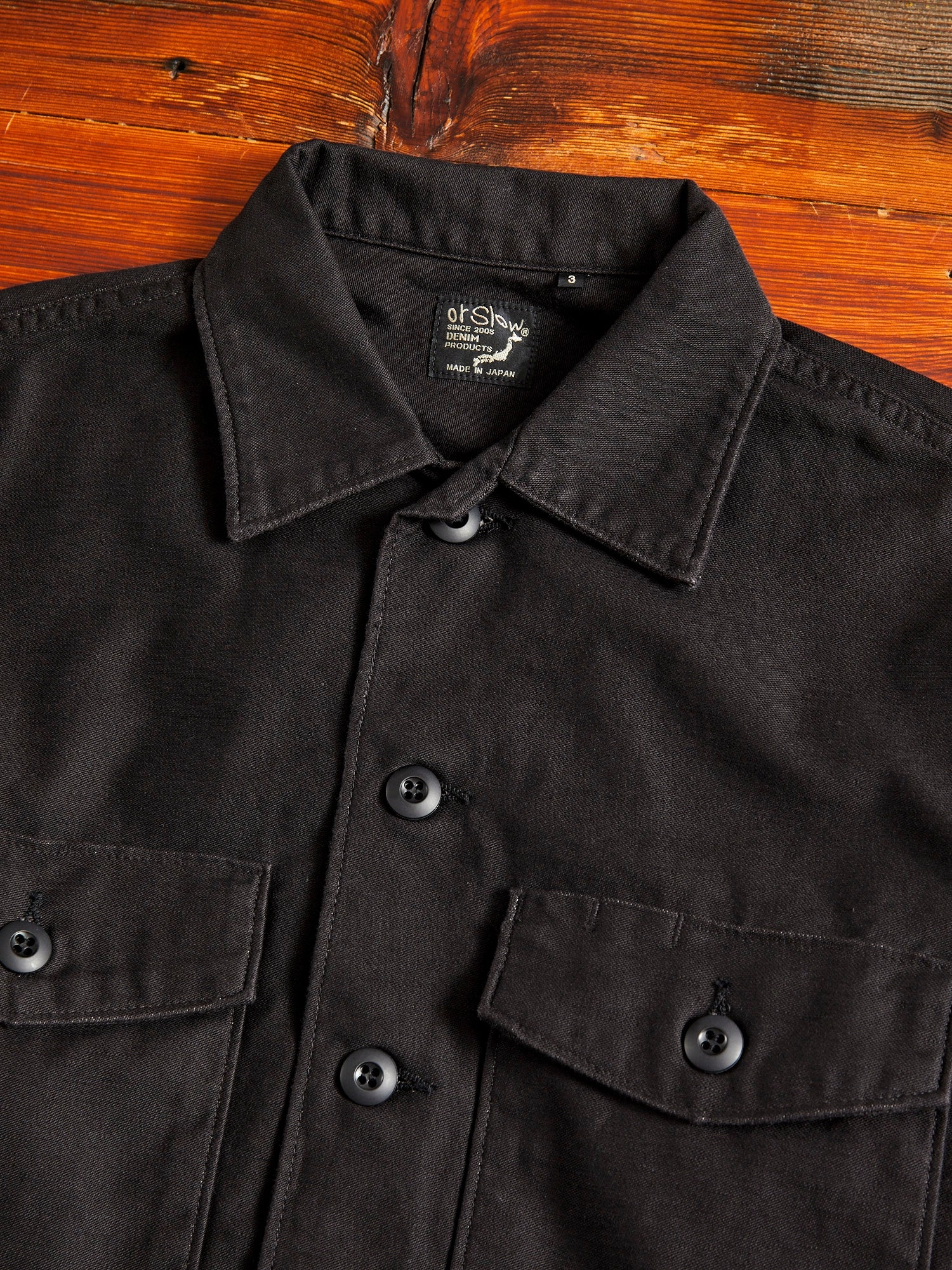 US Army Fatigue Shirt in Black Stone