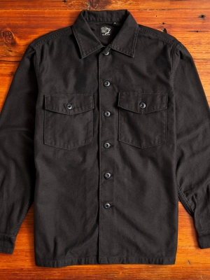 US Army Fatigue Shirt in Black Stone