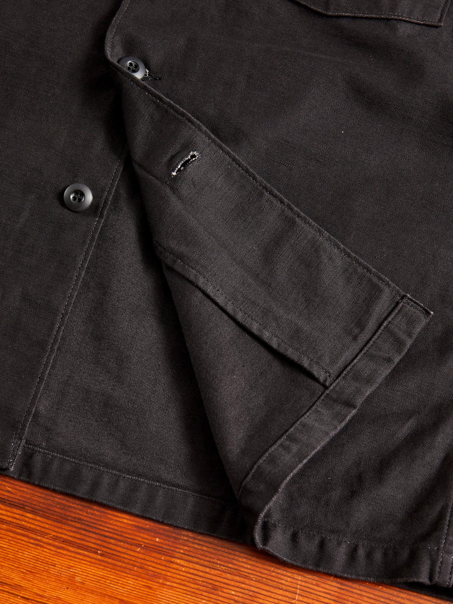 US Army Fatigue Shirt in Black Stone
