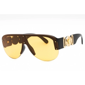 Versace Men's Sunglasses - Black Plastic Shield Shape Half Rim Frame | 0VE4391 GB1/7