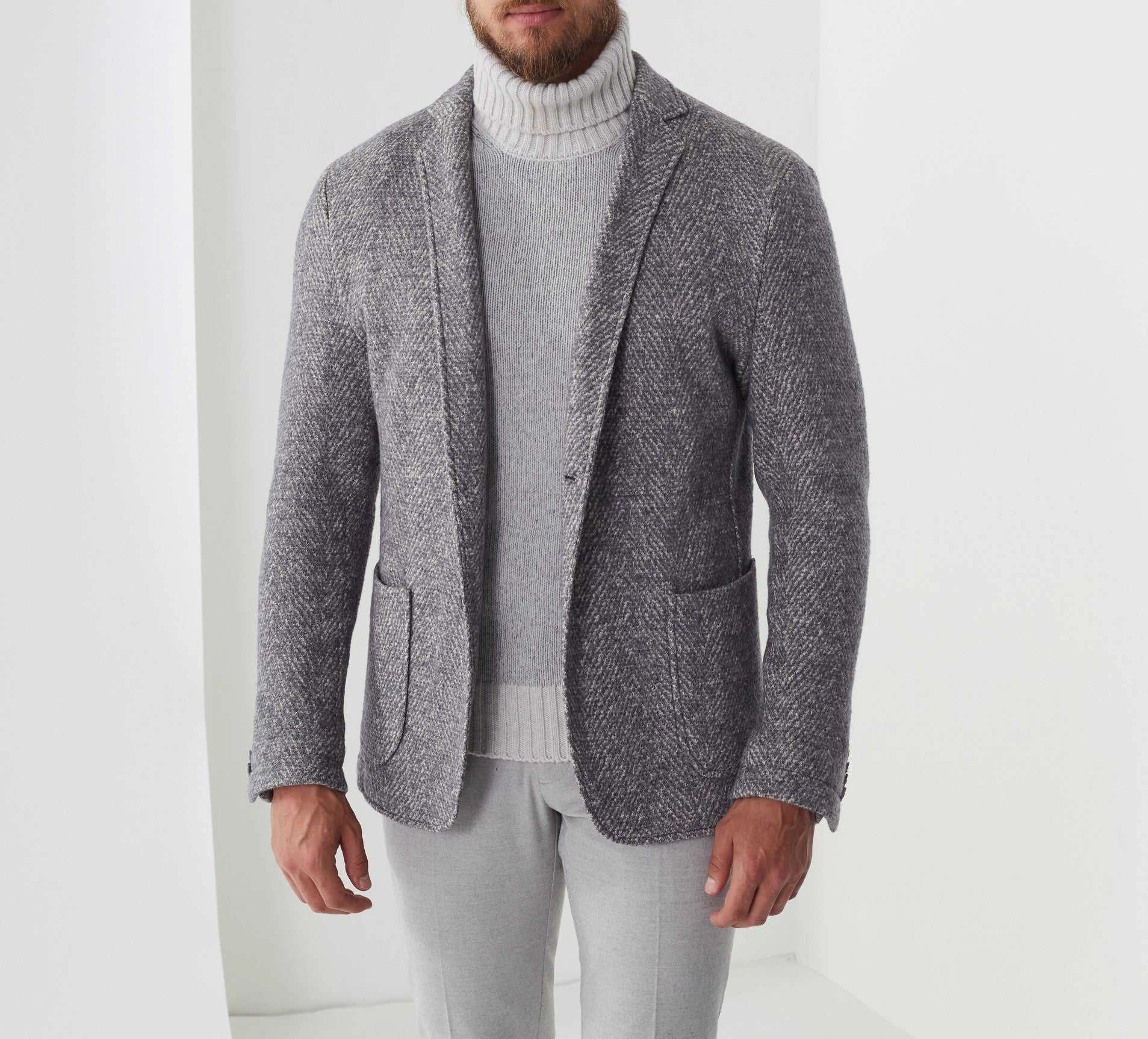 Veste maille à motif chevron beige Reve