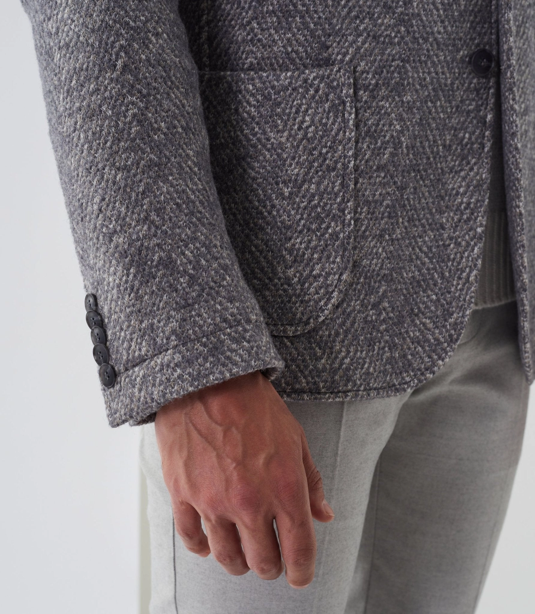 Veste maille à motif chevron beige Reve