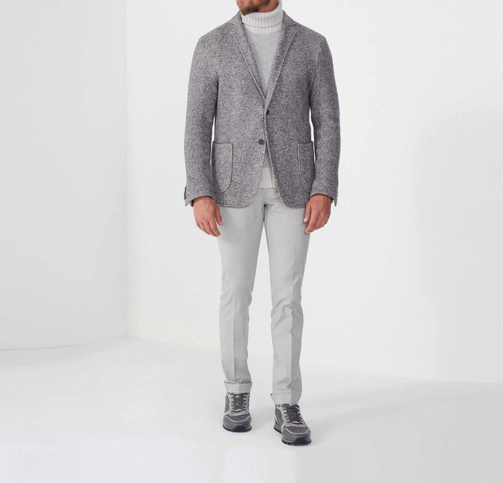 Veste maille à motif chevron beige Reve