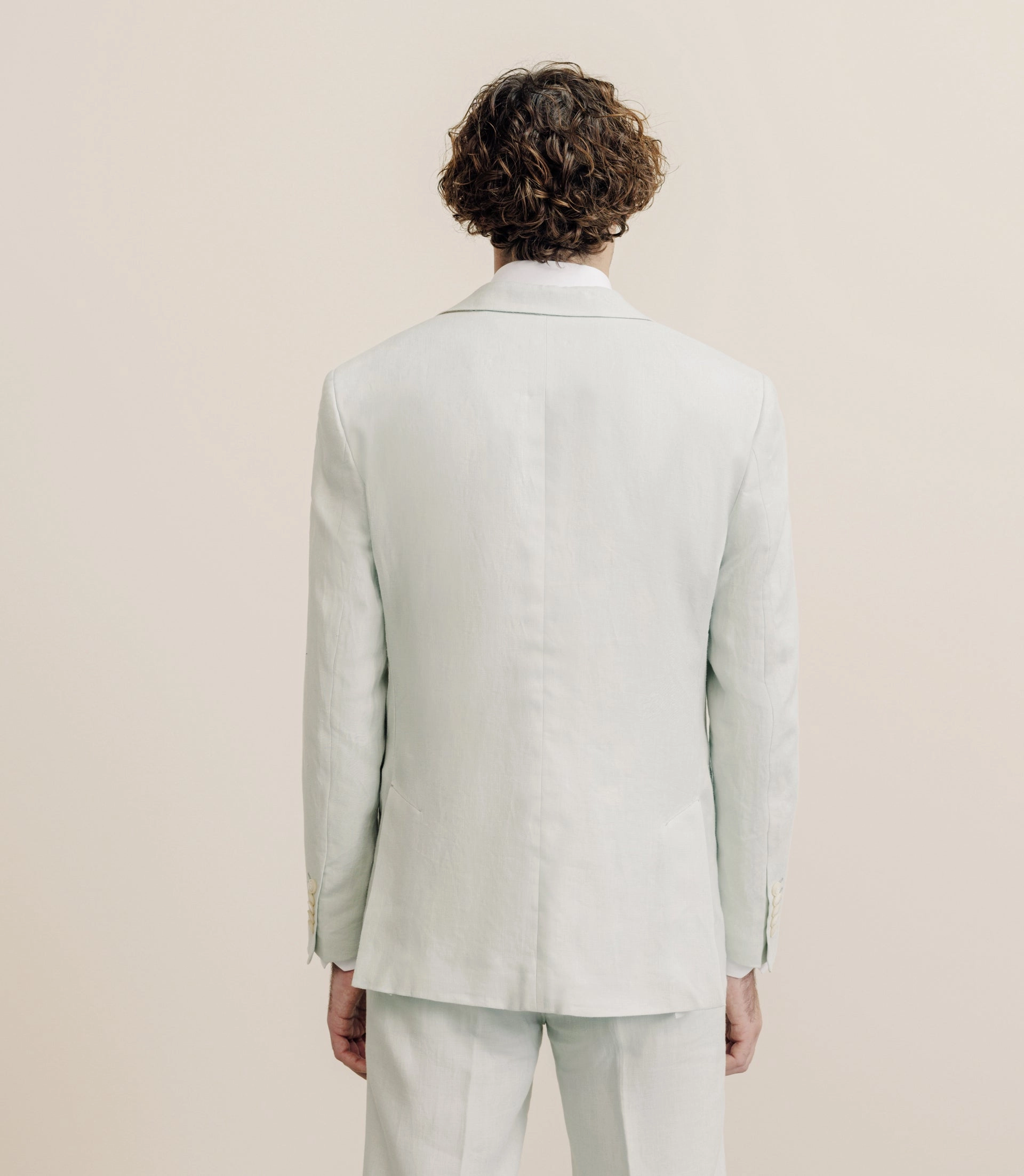 Veste ville 100% lin séparable vert eau