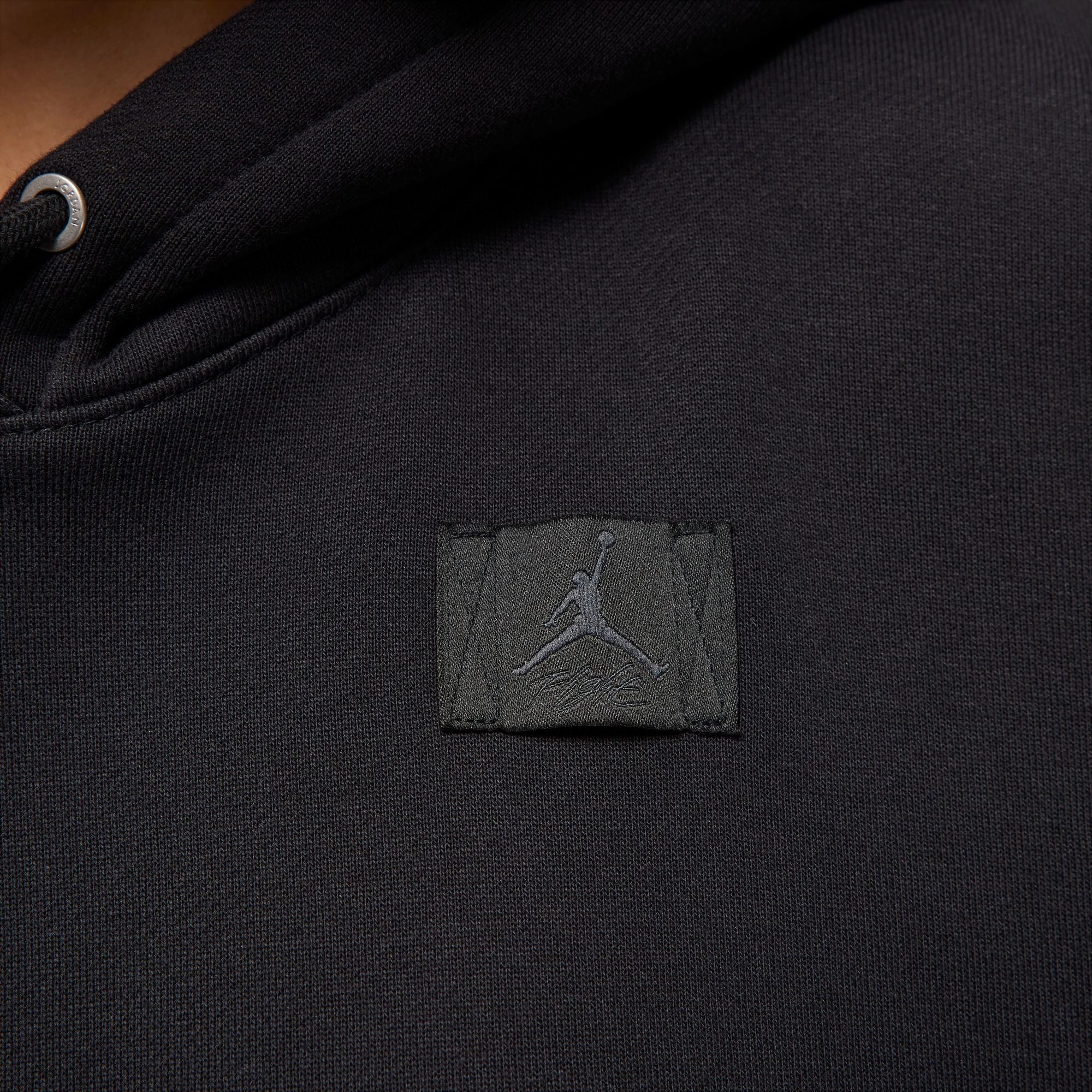 W SATIN LINED PULLOVER HOODIE BLACK