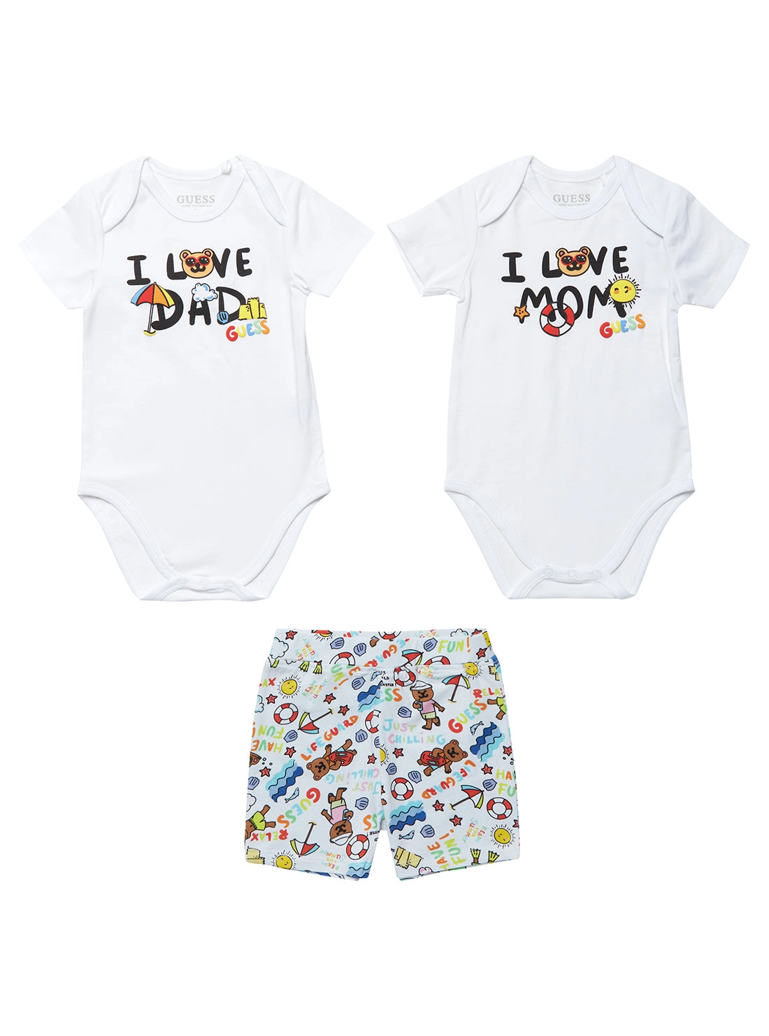 White I Love Onesie Set (0-12M)