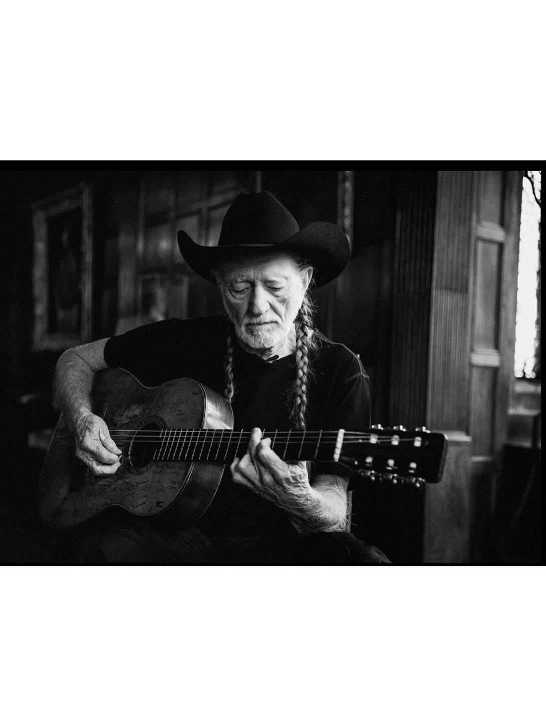 Willie Nelson Sepia Tee - Faded Black