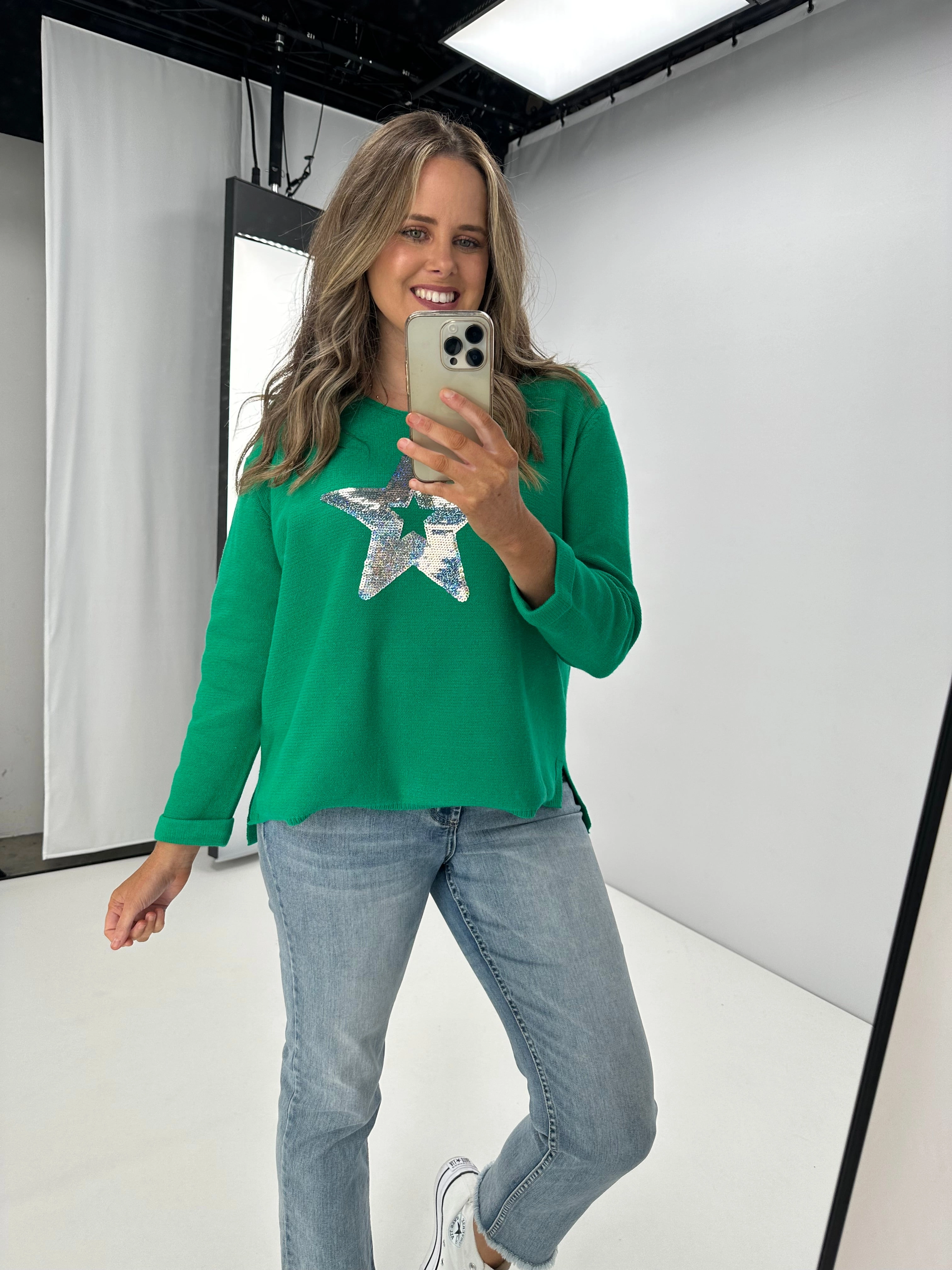 Willow & Tree Wren Knit Jumper Apple Green