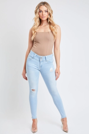 Women's WannaBettaButt 3-Button Skinny Jeans
