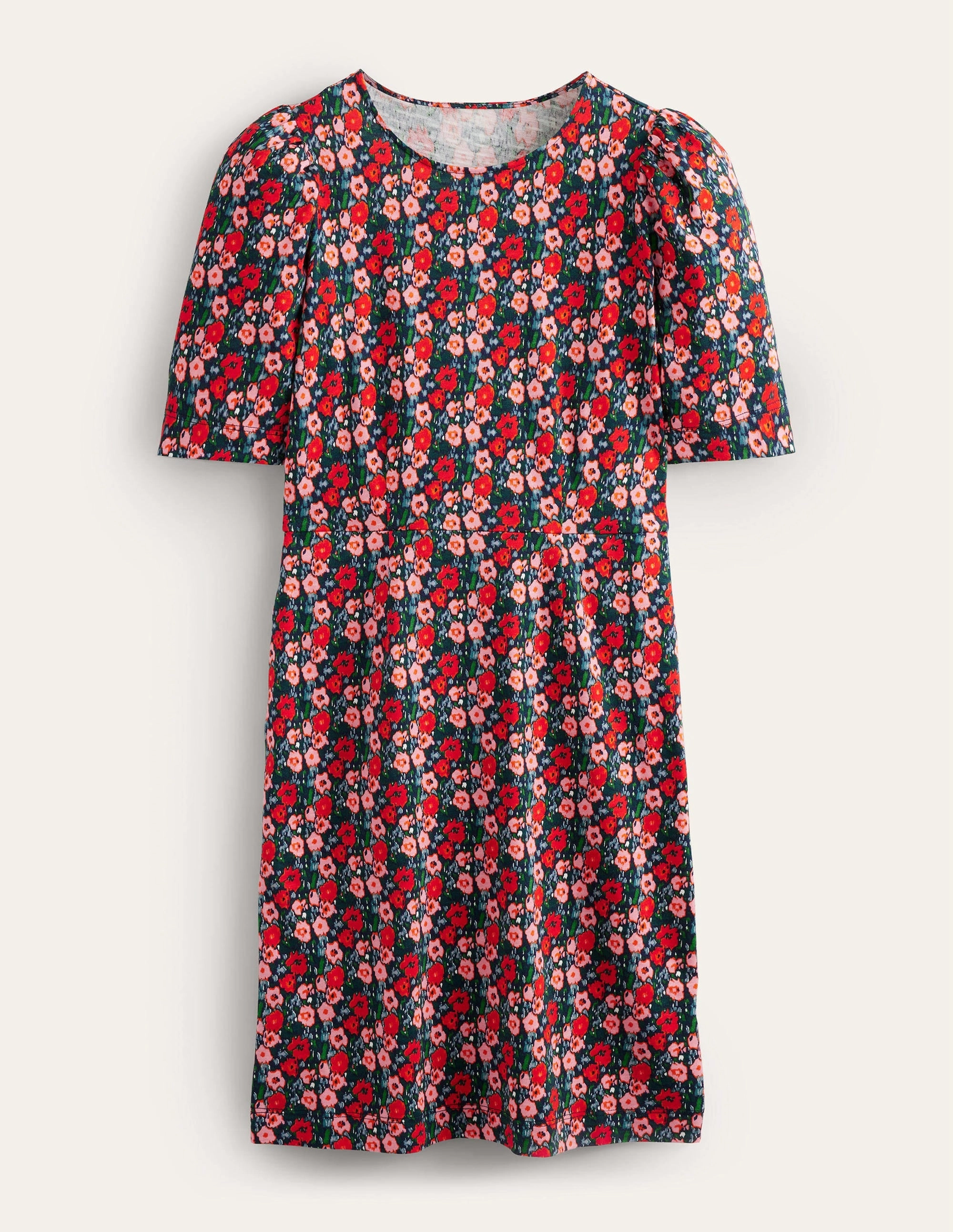Zoe Jersey Dress-Multi, Abstract Poppy