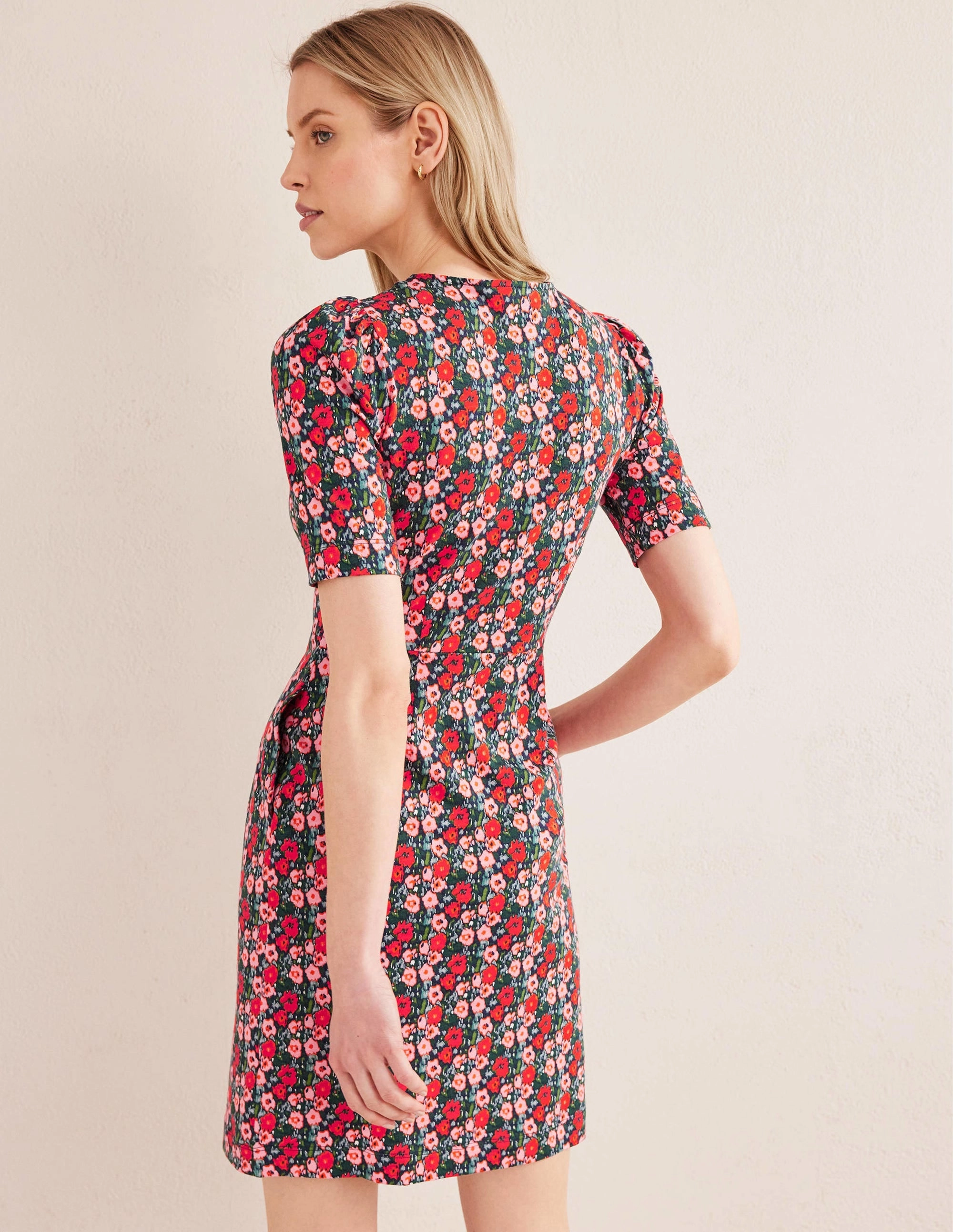 Zoe Jersey Dress-Multi, Abstract Poppy