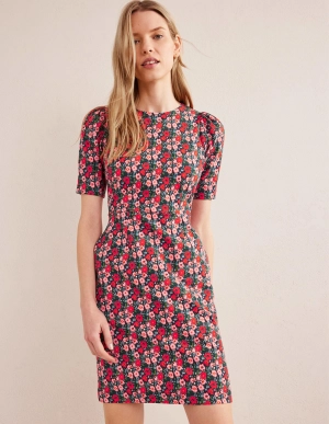 Zoe Jersey Dress-Multi, Abstract Poppy