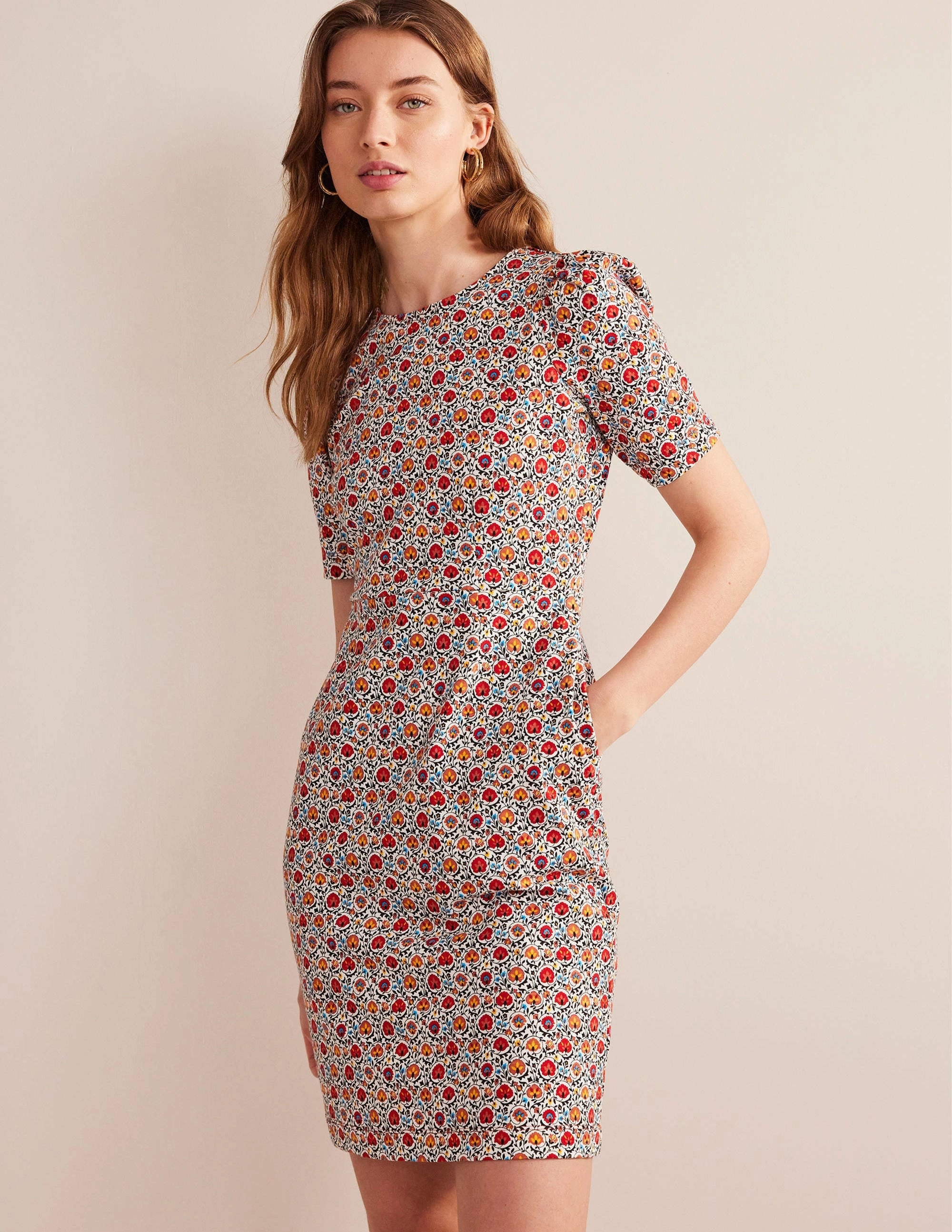 Zoe Jersey Dress-Multi, Enchanting Bloom