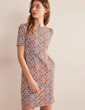 Zoe Jersey Dress-Multi, Enchanting Bloom