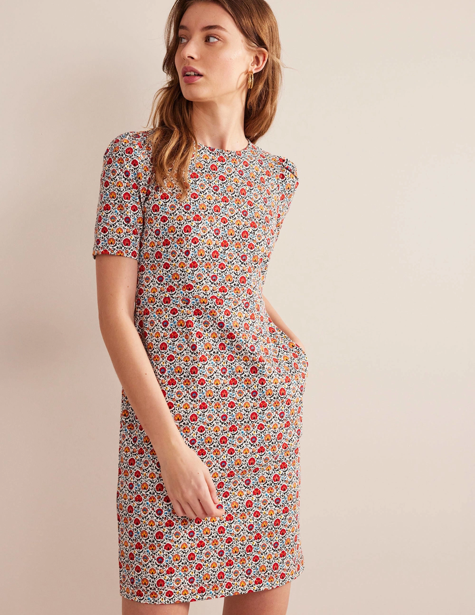 Zoe Jersey Dress-Multi, Enchanting Bloom